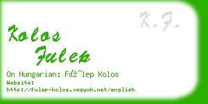 kolos fulep business card